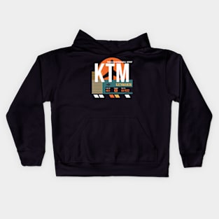 Kathmandu (KTM) Airport Code Baggage Tag A Kids Hoodie